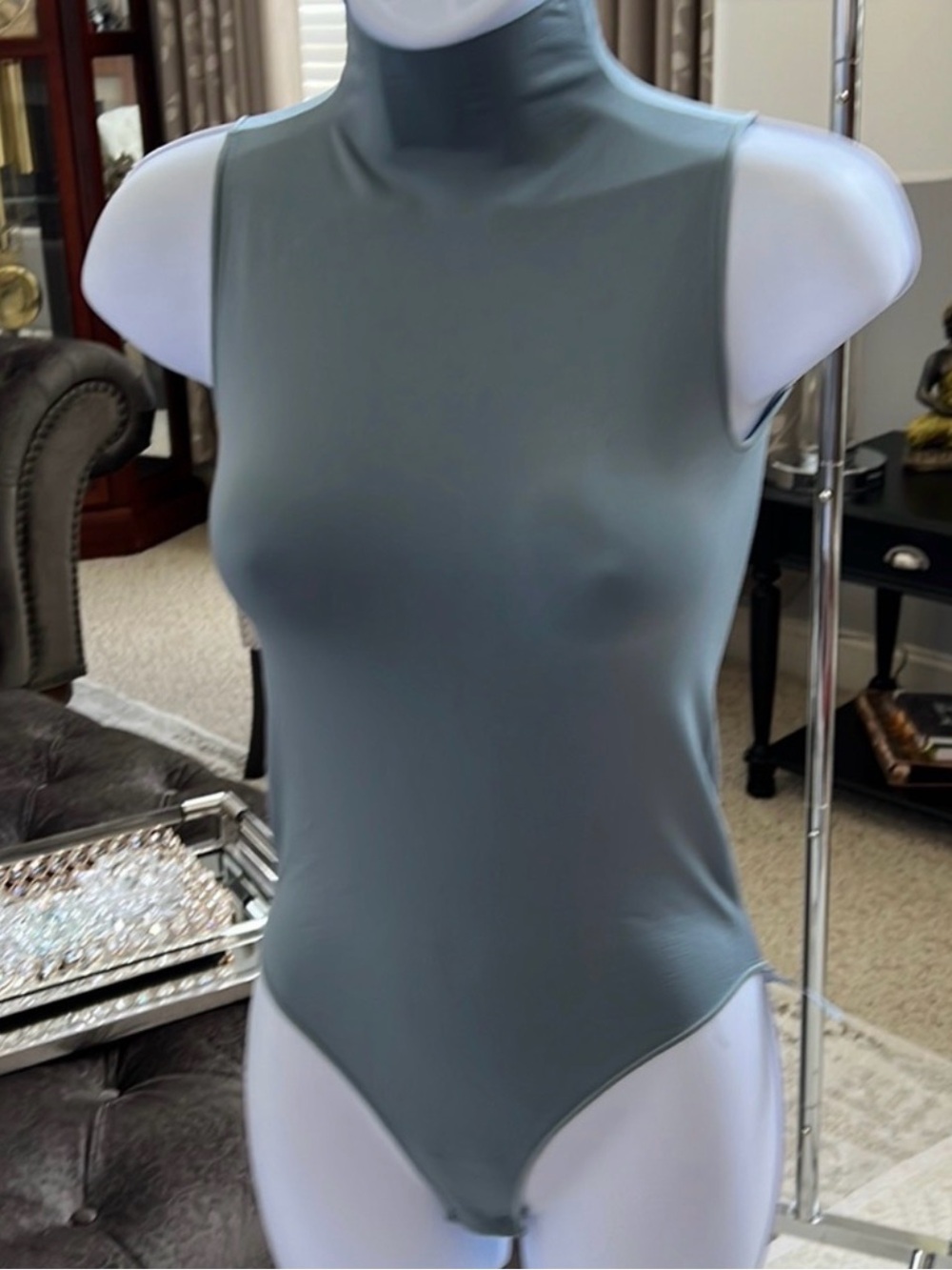 Skims Arctic Essential Mock Neck Bodysuit